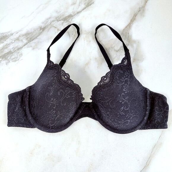 Maidenform Other - Maidenform One Fabulous Fit Demi Unlined T-shirt Bra Black Floral Jacquard, 34B